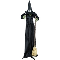 Grote animatie-heks voor Halloween, 1,85 m - met licht, geluid en beweging