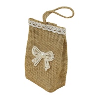 Juten stoffen tas voor cadeau van 12 cm - 1 stuk