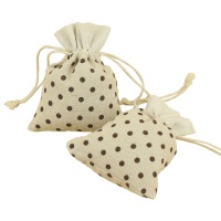 Stoffen tas met bruine stippen - 2 stuks