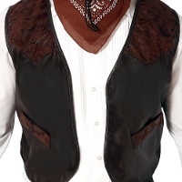 Cowboyvest in bruin kunstleer voor volwassenen