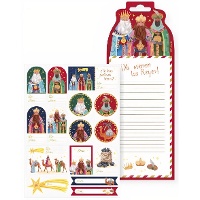 Brief en vintage stickers van de Drie Koningen - 2 vellen