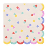 Confetti-taartservetten 16,5 x 16,5 cm - 20 stuks