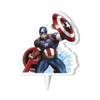 Kaars van Kapitein Amerika van de Avengers van 8 cm - 1 stuk