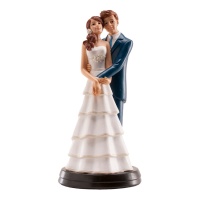 Bruidstaarttopper van omhelzend paar - 18 cm