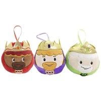 Ronde knuffels van de Drie Koningen van 10 cm - 3 stuks