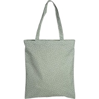 Waterafstotende groene totebag met witte stippen en rits