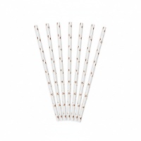 Papieren rietjes met sterren - 10 stuks
