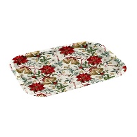 Dienblad van 40 x 28,5 cm met kerstbloemmotief