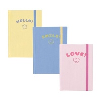 Pastelkleurig notitieboekje met elastiek, 14,5 x 10,5 cm - 1 stuk