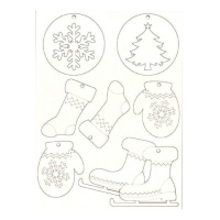 Kartonnen kerstfiguren - Artis decor - 9 stuks