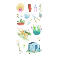Transparante tuin bloemenstickers - 1 vel
