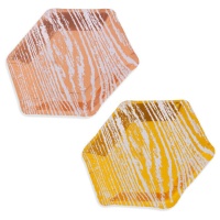 Hexagonale borden collectie Vetas Oro - 6 stuks