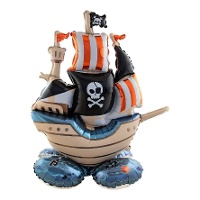 Piratenschip ballon met basis van 70 x 81 cm