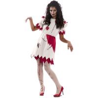 Wit voodoo poppenkostuum voor vrouwen