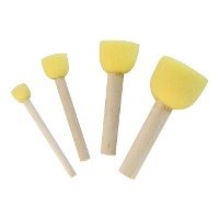 Set van synthetische ronde schuimkwasten - Kreul - 4 stuks