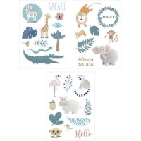 Jungle en Safari Dierenstickers - 3 Vellen