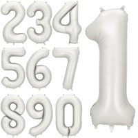 Nummerballon van 86 cm in zilverkleur - PartyDeco - 1 stuk