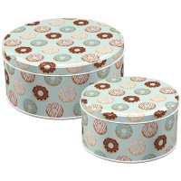 Ronde metalen koekblikken - 2 stuks
