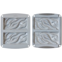 Siliconen chocoladevorm voor golvende repen 17,20 x 20,70 x 2 cm - 2 holtes - Decora