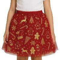 Kindertutu rok met gouden kerstfiguren - 30 cm