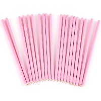 Roze papieren rietjes - 20 stuks