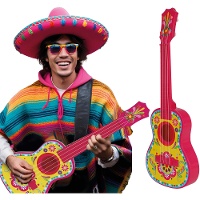 Gekleurde Mexicaanse gitaar van 54 cm