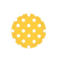 Ronde borden met witte stippen van 18 cm - 8 stuks