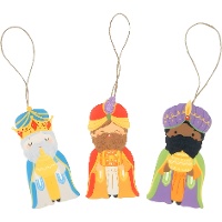 Kersthangers Drie Koningen 12 cm - 3 stuks