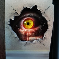 Zelfklevende muurdecoratie van een oog, 16 x 16 cm