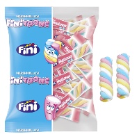 Gevlochten multicolor marshmallows met individuele verpakking - Fini - 70 stuks