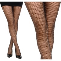 Zwarte glanzende visnetpanty voor dames