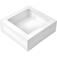 Witte taartdoos met venster, 35 x 35 x 10 cm