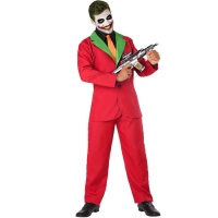 Moordende clown kostuum rood voor mannen