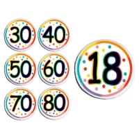 Verjaardagsbadge met nummer