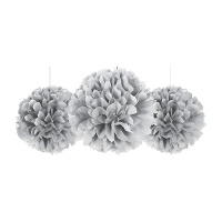 Papieren Pompon Slingers - 3 Stuks