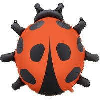 Rode lieveheersbeestje ballon van 66 x 64,5 cm