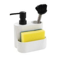 Zeepdispenser met spons- en borstelhouder