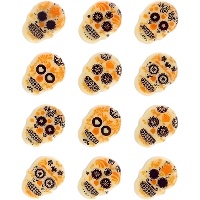 Witte chocolade figuren van Día de los Muertos schedels - 12 stuks