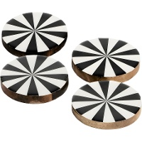 Onderzetters zwart-wit - set van 4