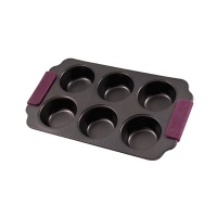 Bakvorm voor muffins van staal 37,5 x 21,5 cm - Pastkolor - 6 holtes