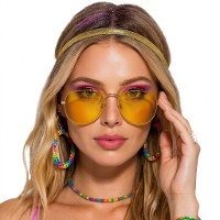 Gele aviator-stijl bril