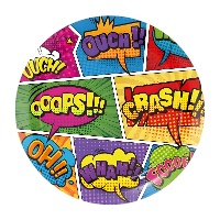 Comic Borden van 22 cm - 8 stuks