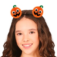 Haarband met pompoen-pompons