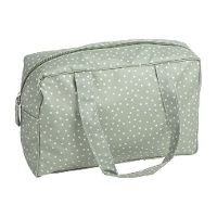 Waterdichte groene toilettas met stippen, 31,5 x 20 x 9 cm