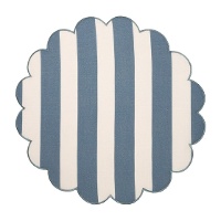 Ronde placemat 38 cm met verticale blauwe strepen