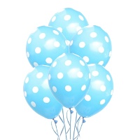 Latex ballonnen met witte stippen van 30 cm - 8 stuks