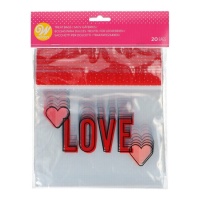 Transparante Liefdessnoepzakjes - Wilton - 20 stuks