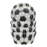 Mini cupcakevormpjes 3,4 cm voetbal - Funcakes - 100 stuks