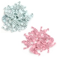 Houten garnaalvormige figuren van 3,5 cm - 20 stuks
