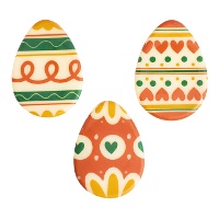 Decoratieve witte chocolade paaseitjes, 3,5 x 2,6 cm - 135 stuks